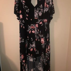 Black Floral Romper Shorts